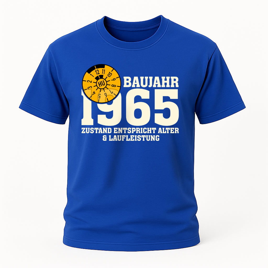 60. Geburtstag TÜV Plakette Baujahr 1965 Zustand entspricht Alter und Laufleistung Lustiges Geschenk T-Shirt