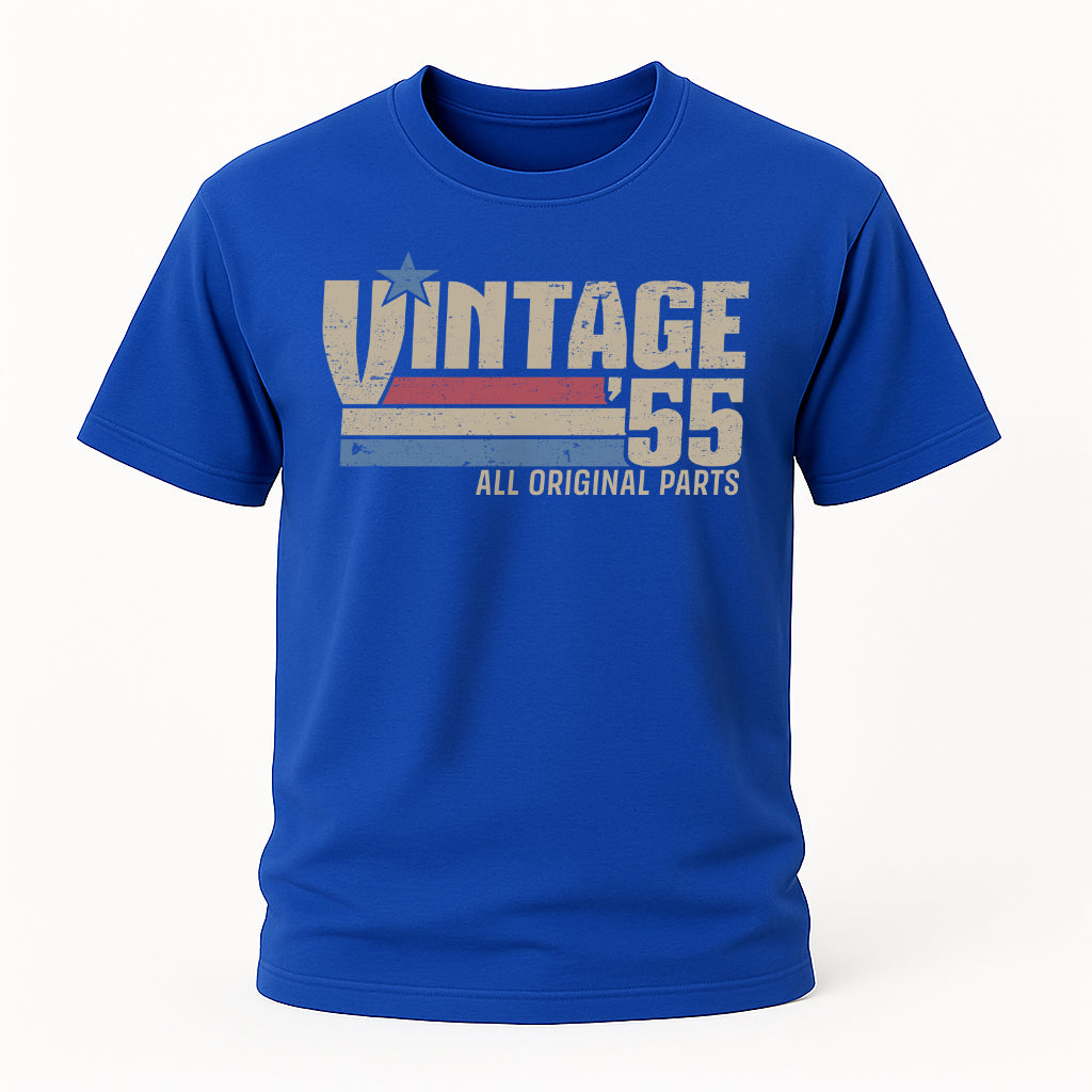 70. Geburtstag Jahrgang 1955 Vintage 55 Original Parts Retro Geschenk T-Shirt