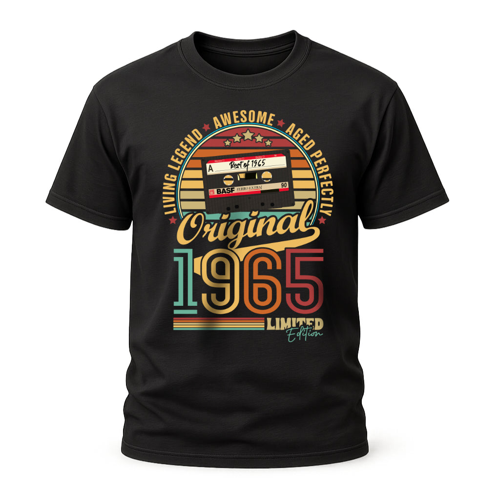 60. Geburtstag Geboren 1965 Retro Kassette Limited Edition Geschenk T-Shirt