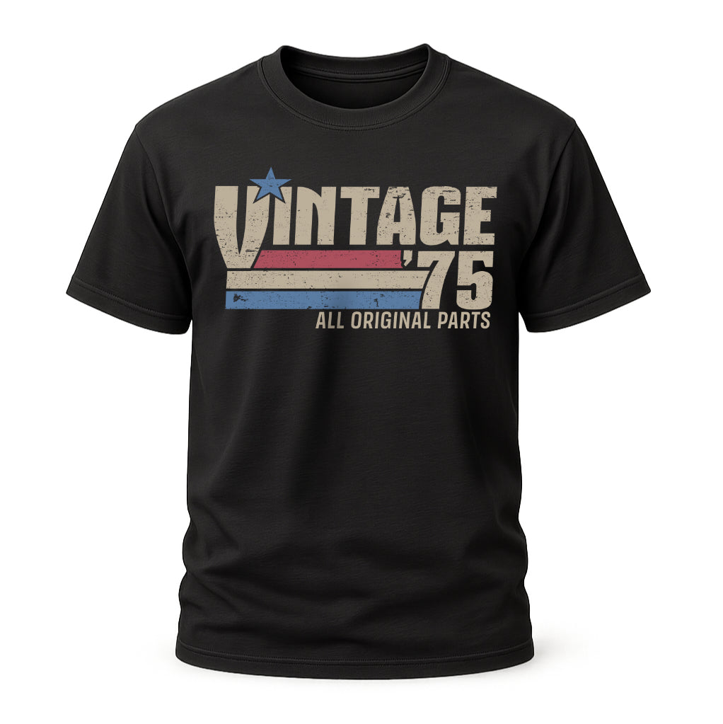 50. Geburtstag Jahrgang 1975 Vintage 75 Original Parts Retro Geschenk T-Shirt