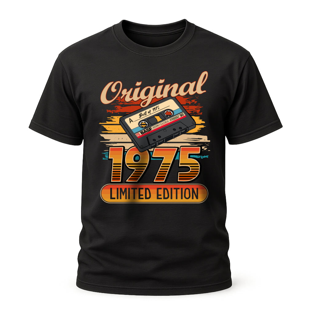 50. Geburtstag Best of 1975 Limited Edition Retro Musik Kassette Geschenk T-Shirt