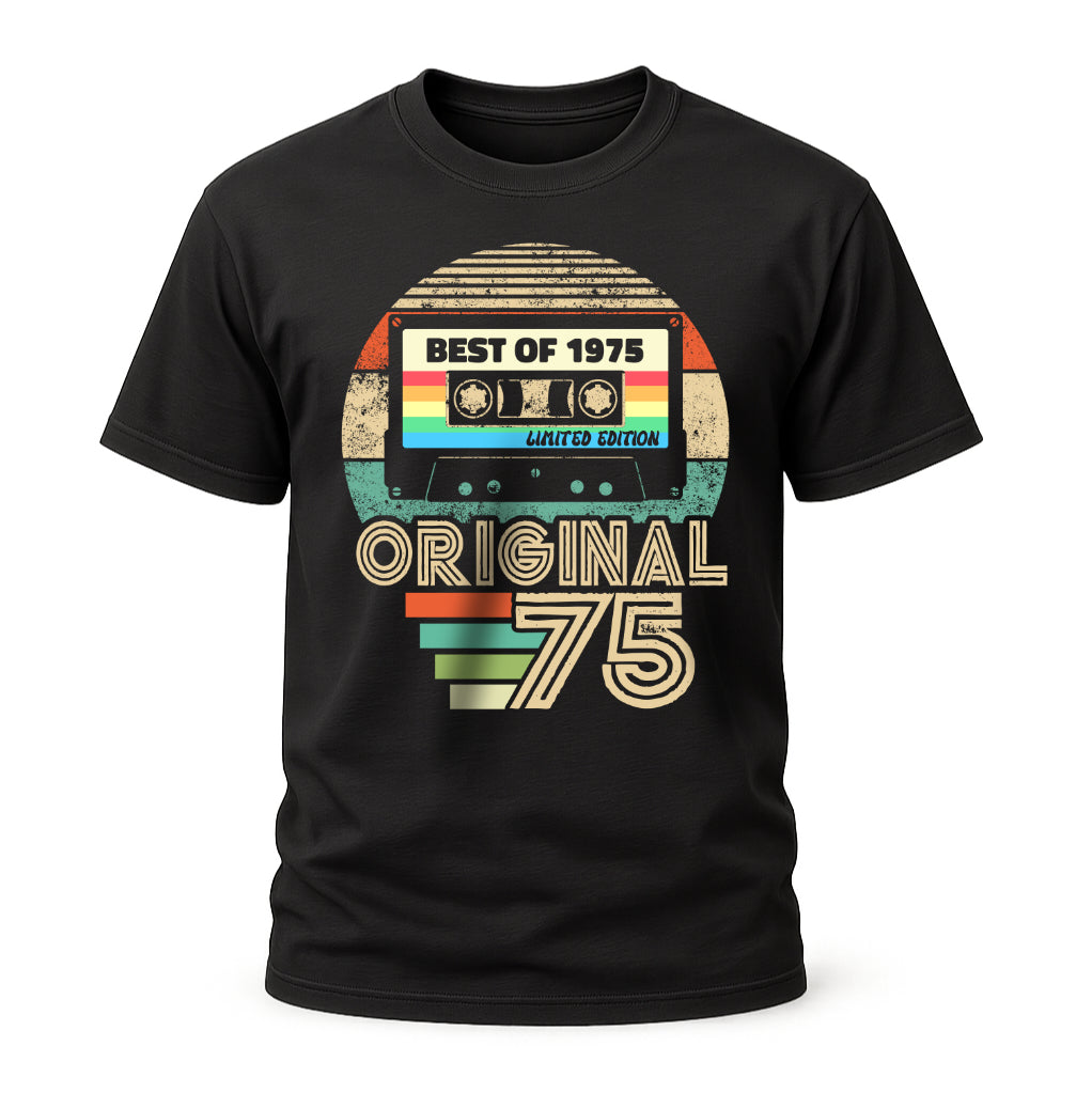 50. Geburtstag - Geboren 1975 Retro Kassette Best Of Geschenk T-Shirt