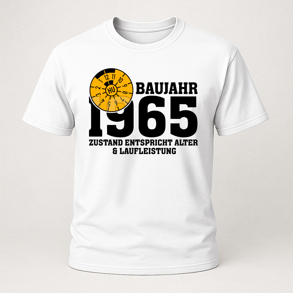 60. Geburtstag TÜV Plakette Baujahr 1965 Zustand entspricht Alter und Laufleistung Lustiges Geschenk T-Shirt