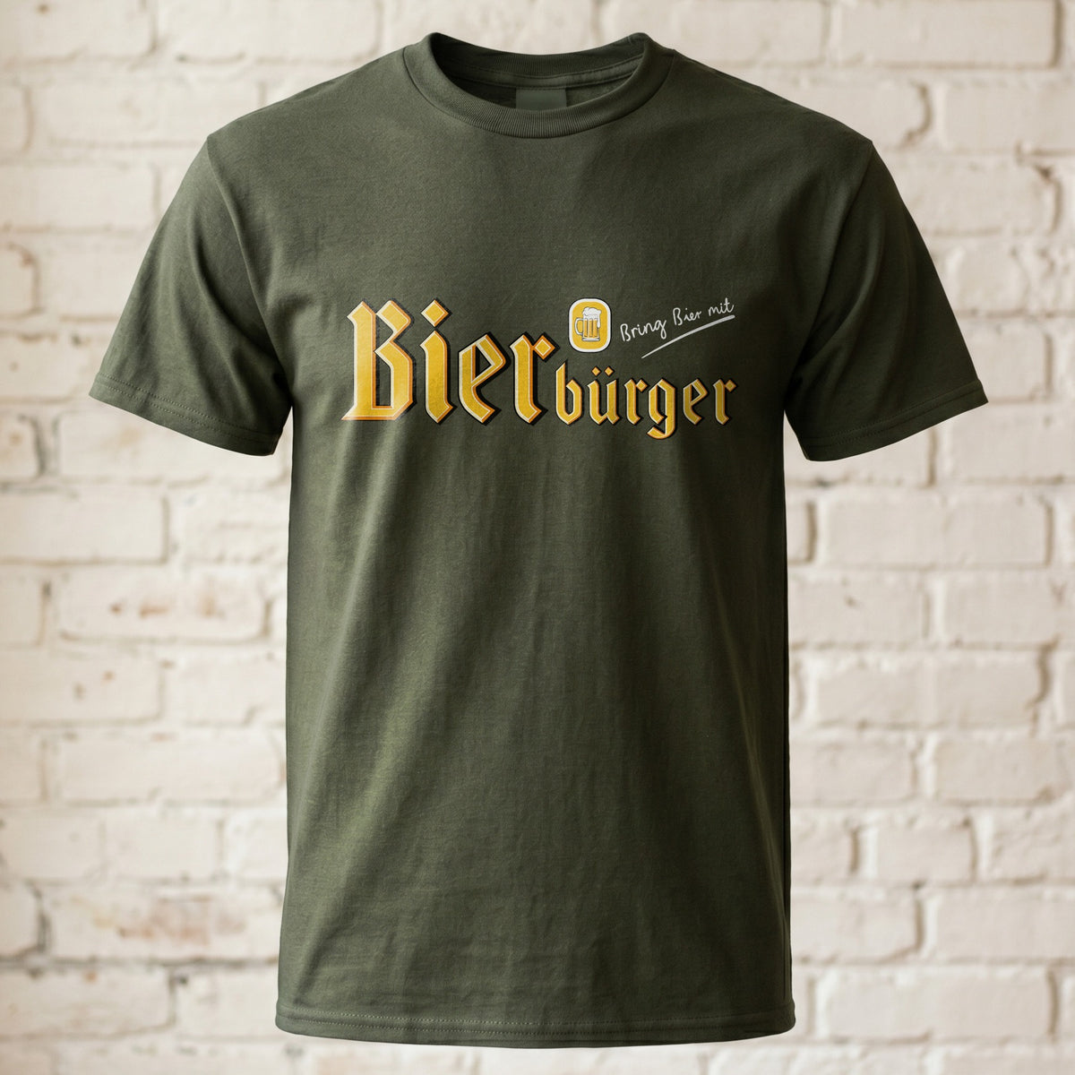 Bierbürger - Bring Bier mit - Lustiges Bier T-Shirt – Militärgrün