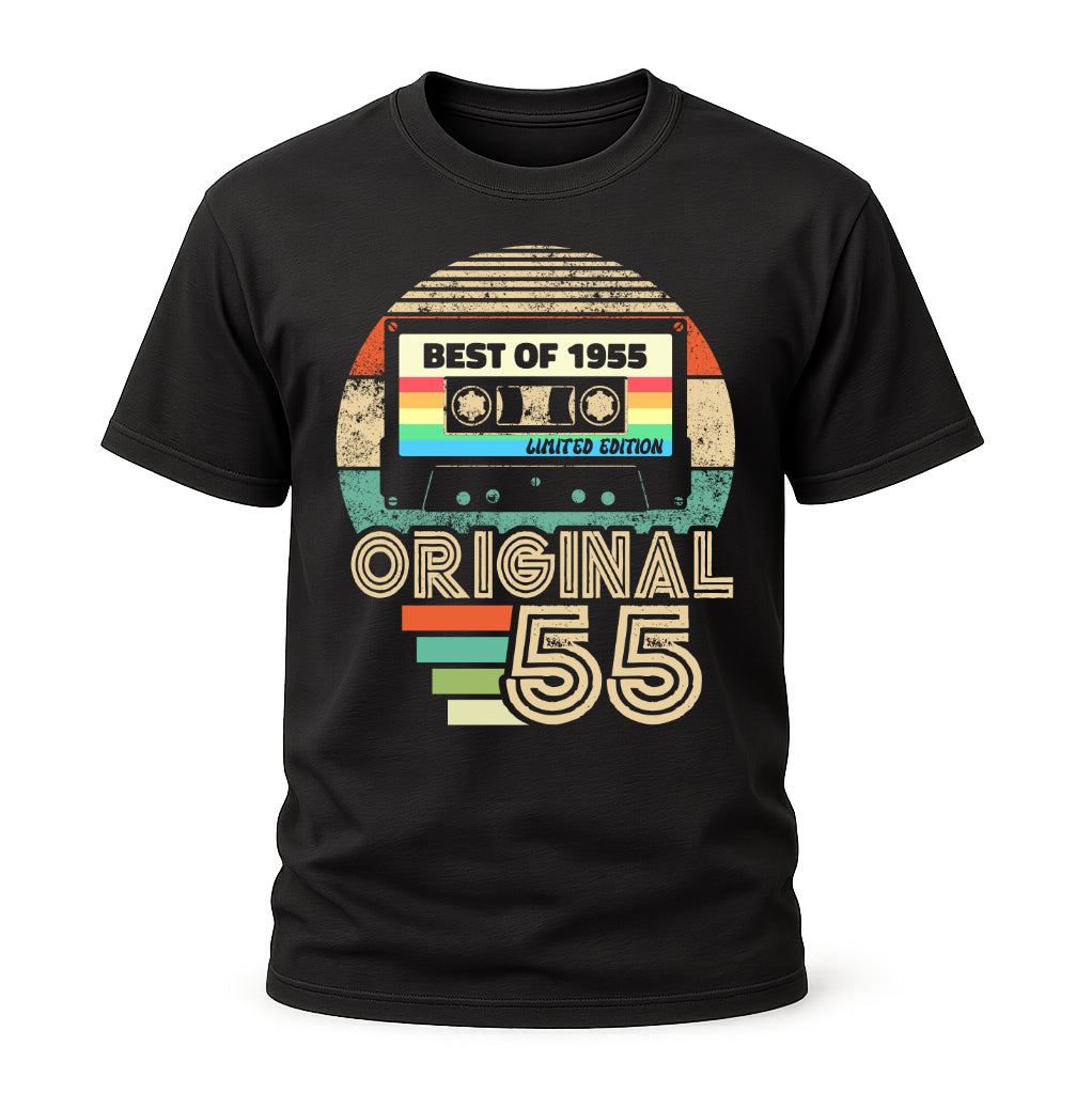 70. Geburtstag - Geboren 1955 Retro Kassette Best Of Geschenk T-Shirt