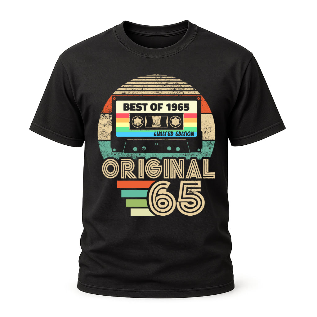 60. Geburtstag - Geboren 1965 Retro Kassette Best Of Geschenk T-Shirt