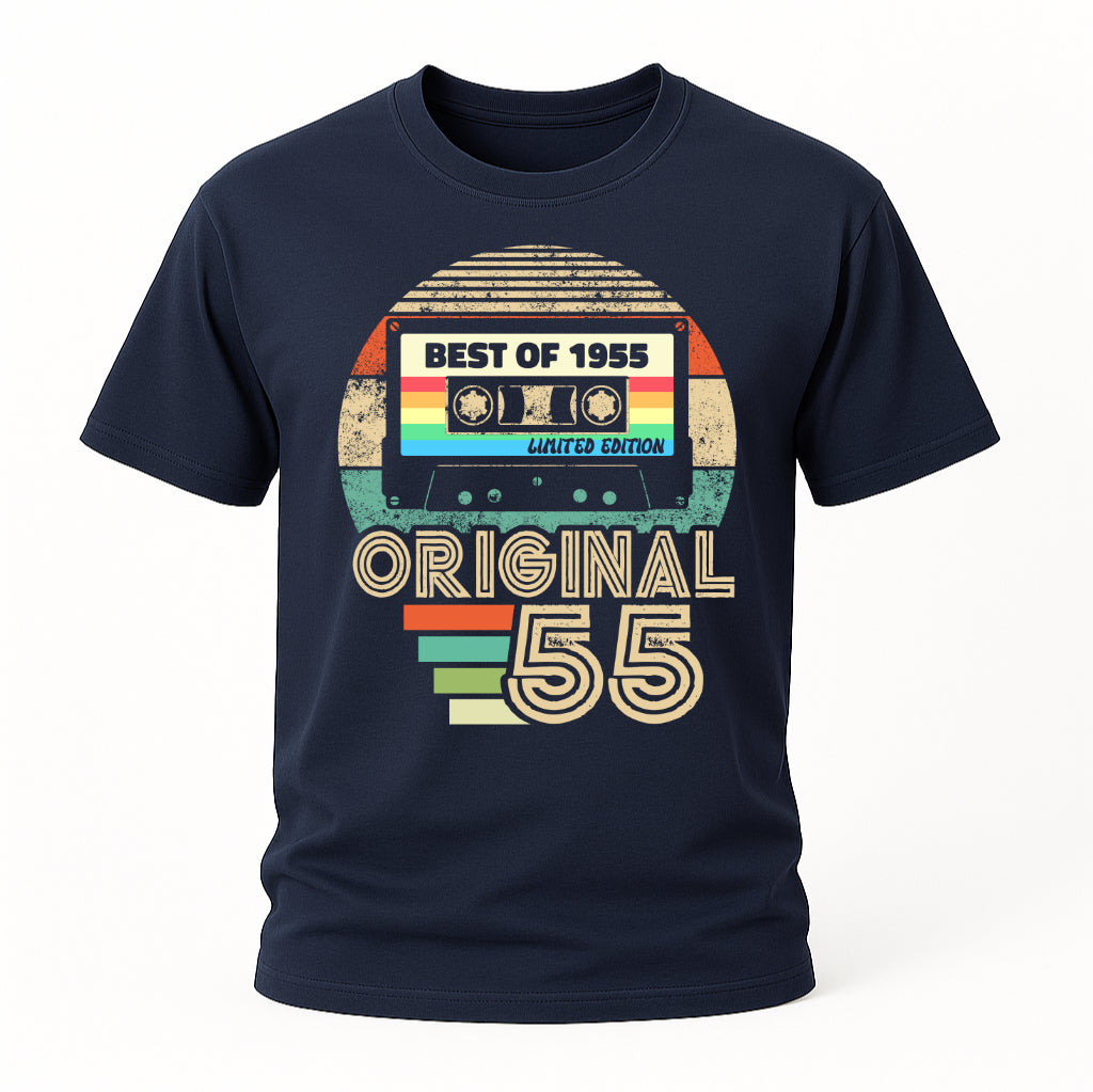 70. Geburtstag - Geboren 1955 Retro Kassette Best Of Geschenk T-Shirt