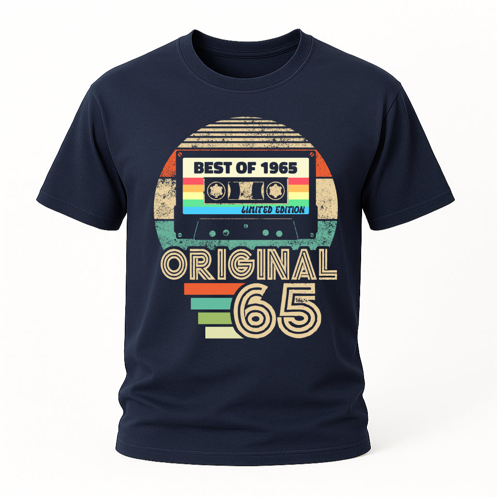60. Geburtstag - Geboren 1965 Retro Kassette Best Of Geschenk T-Shirt