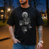 Wolfsrudel Mond T-Shirt Herren Damen | Mystisches Tier Motiv Raubtier Black Shirt