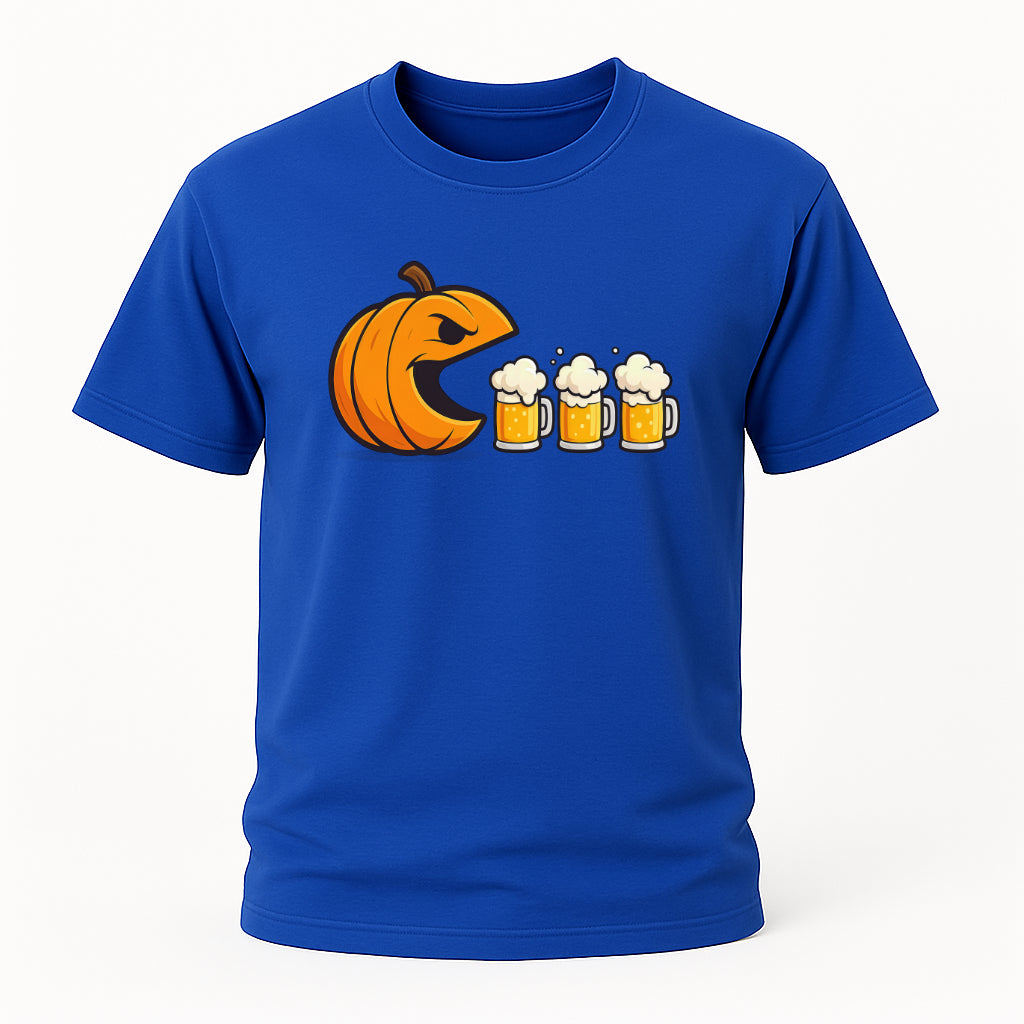 Halloween Shirt - Kürbis frisst Bier Geister – Humorvolles Bier T-Shirt
