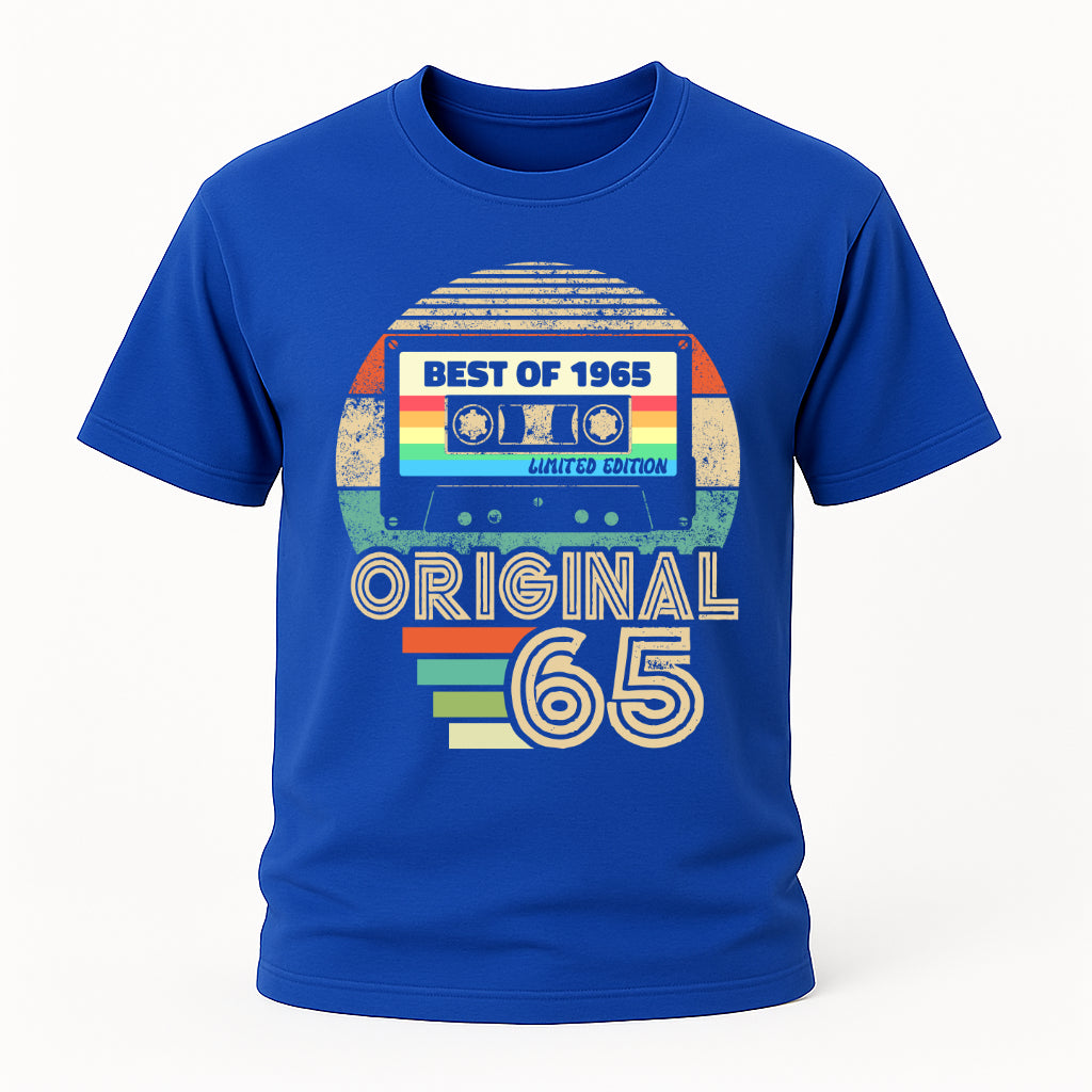 60. Geburtstag - Geboren 1965 Retro Kassette Best Of Geschenk T-Shirt