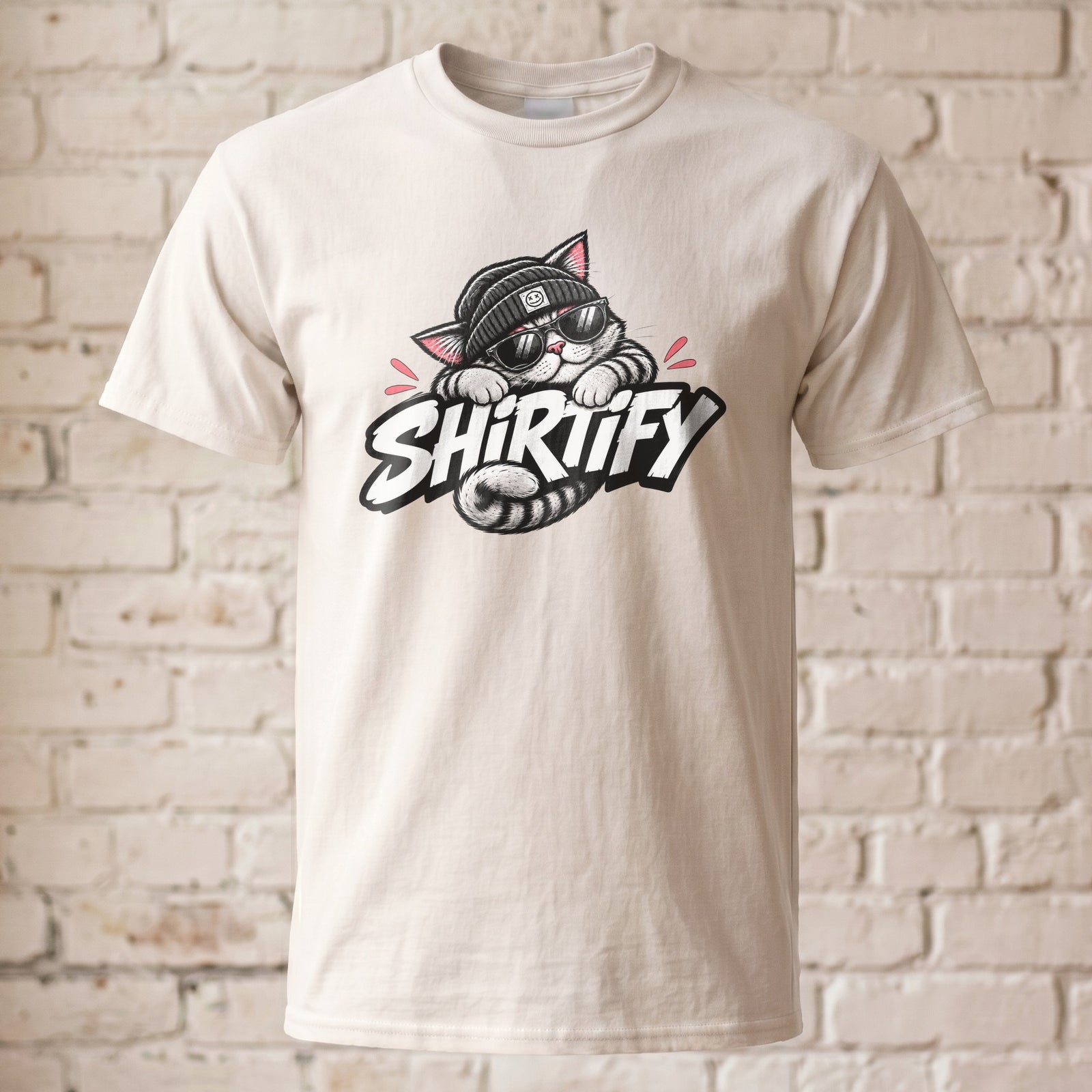 Shirttify Cat T-Shirt Unisex | Cooles Katzen Design mit Sonnenbrille