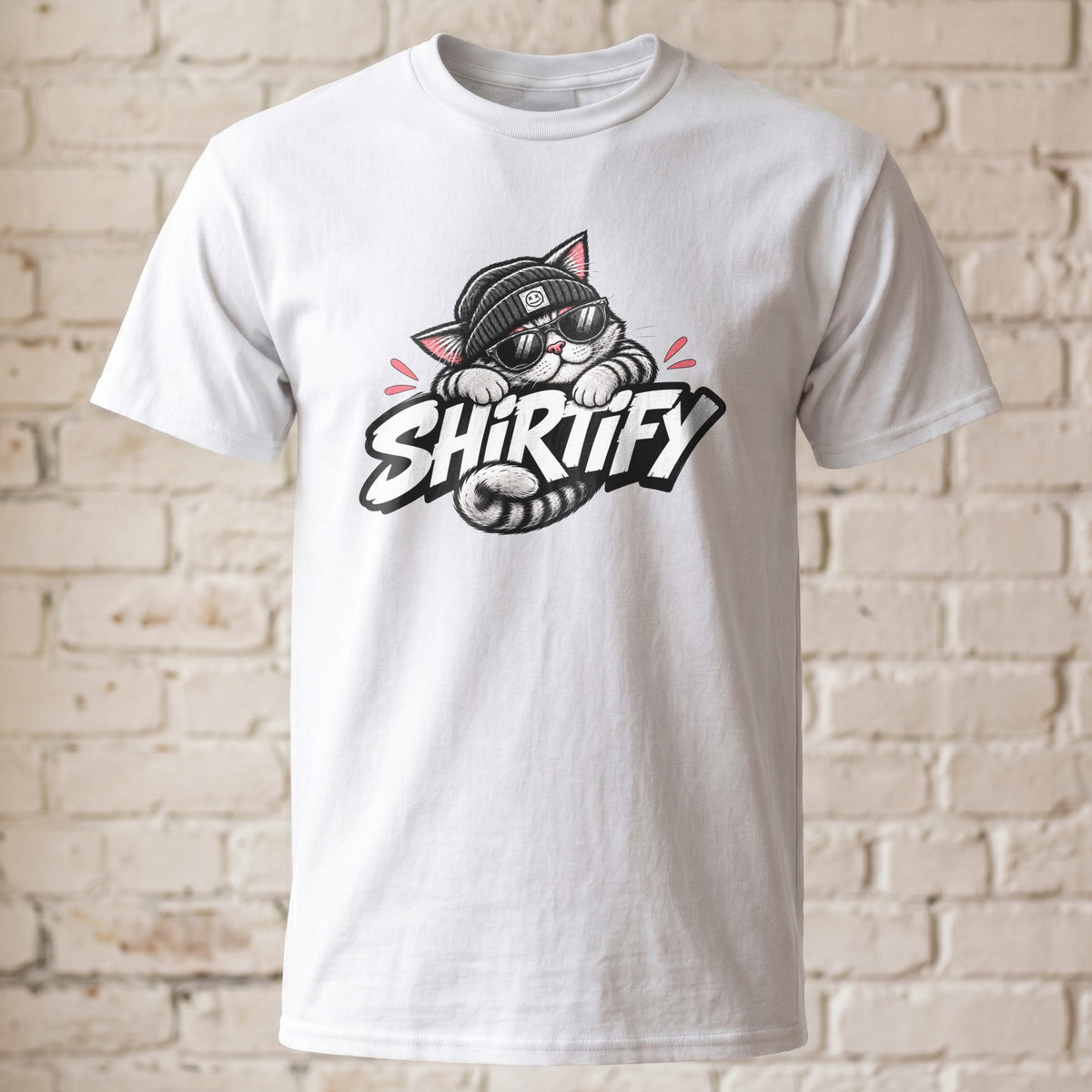 Shirttify Cat T-Shirt Unisex | Cooles Katzen Design mit Sonnenbrille