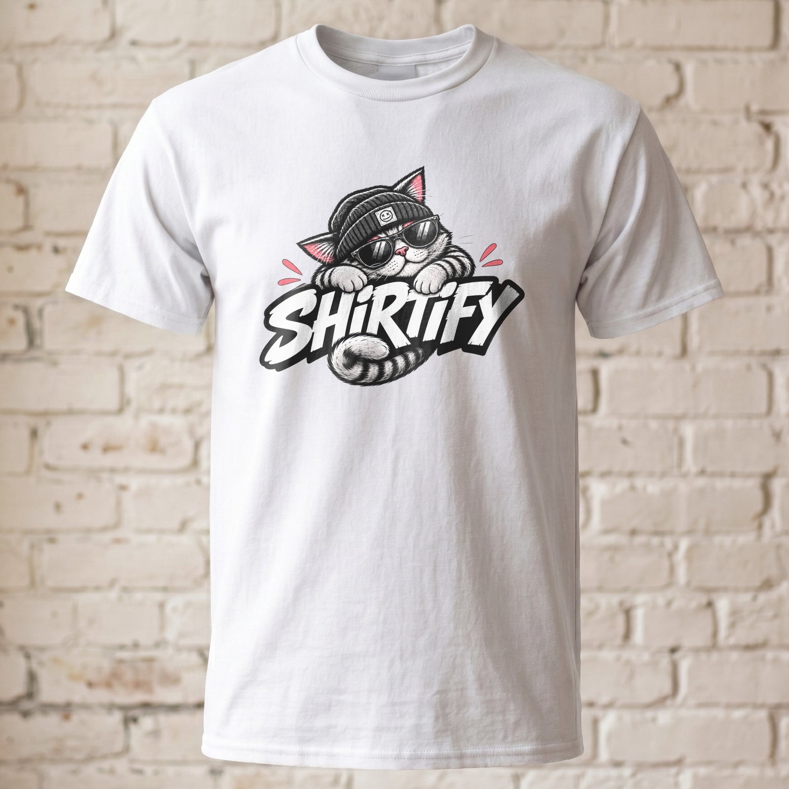 Shirttify Cat T-Shirt Unisex | Cooles Katzen Design mit Sonnenbrille