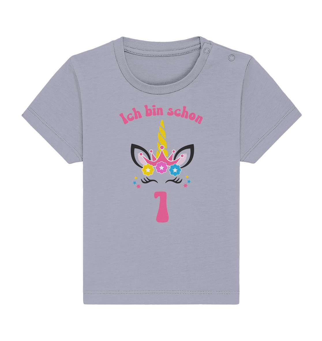 1. Kinder Geburtstag - Einhorn - Ich bin schon 1 Jahre - Geschenk - Baby Organic Shirt