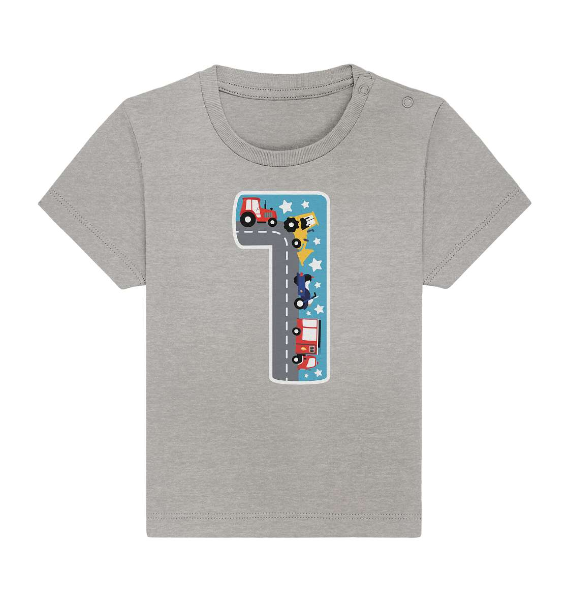 1. Kinder Geburtstag - Autos Spielteppich Style - Ich bin 1 Jahre - Geschenk - Baby Organic Shirt