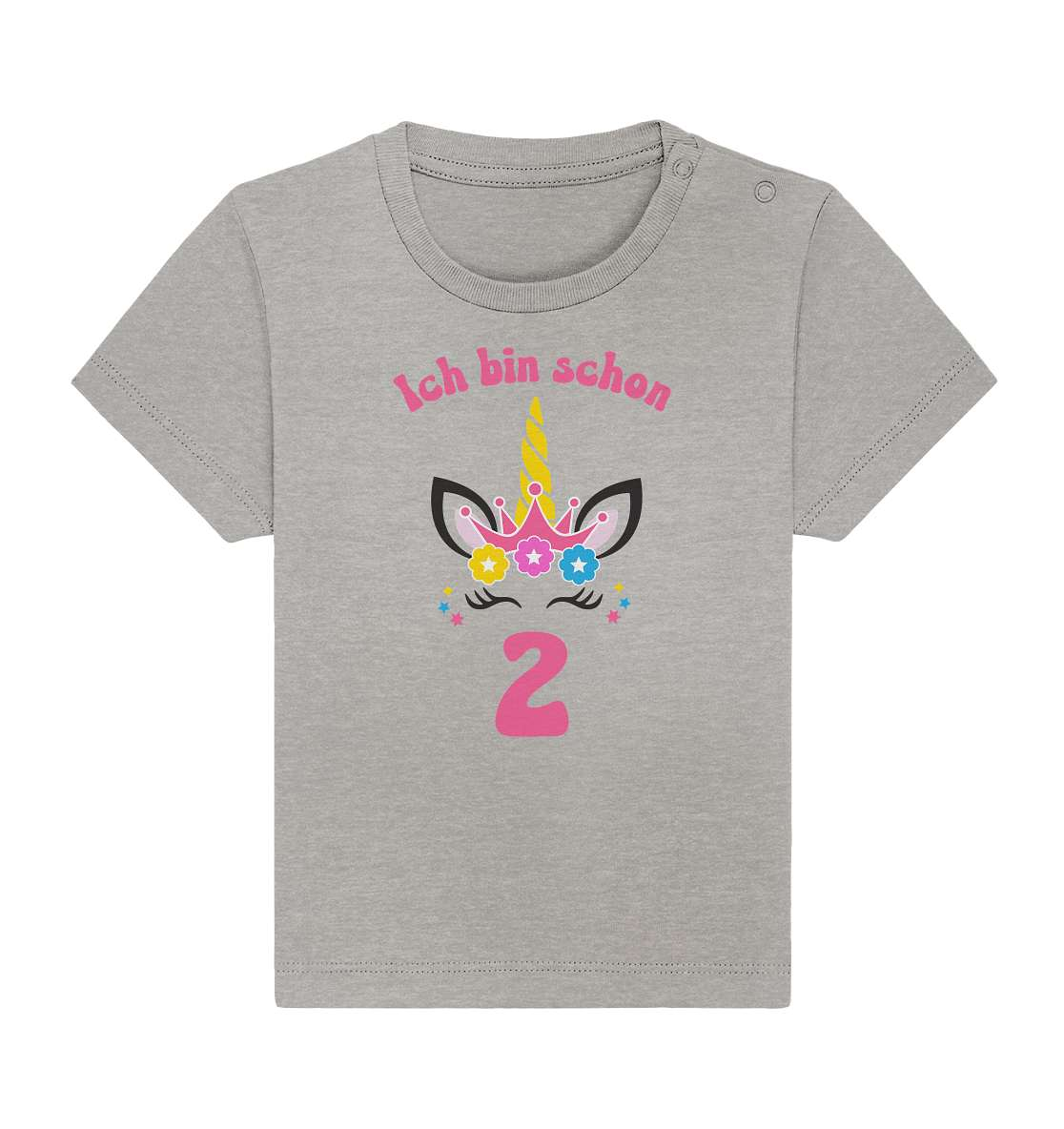 2. Kinder Geburtstag - Einhorn - Ich bin schon 2 Jahre - Geschenk - Baby Organic Shirt