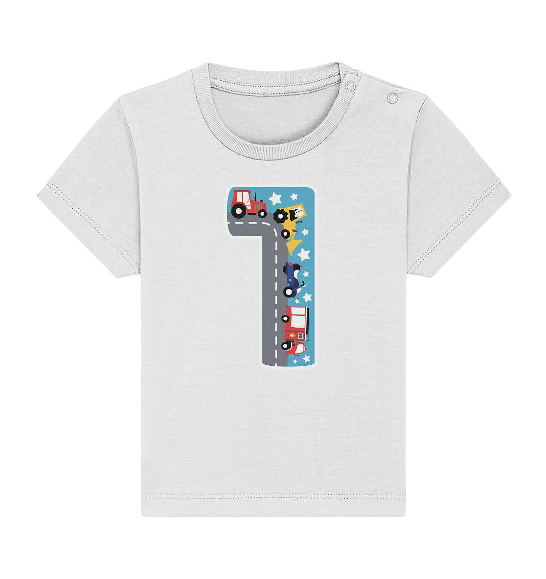 1. Kinder Geburtstag - Autos Spielteppich Style - Ich bin 1 Jahre - Geschenk - Baby Organic Shirt