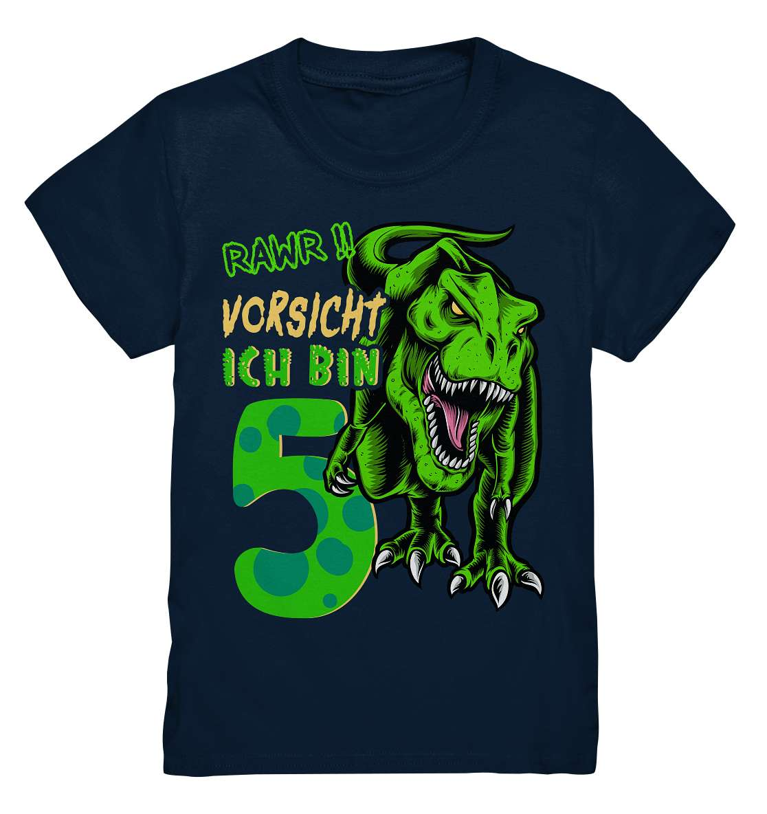 5. Kinder Geburtstag - T-REX Dinosaurier - Ich bin 5 Jahre - Geschenk - Kids Premium Shirt