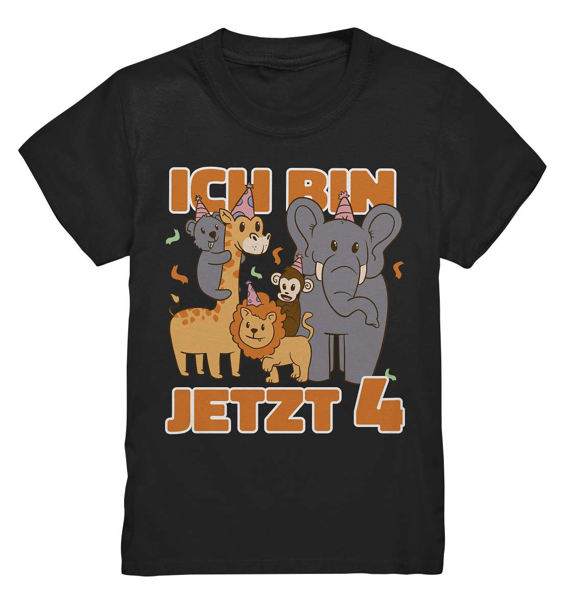4. Kinder Geburtstag - Wilde Tiere - Ich bin 4 Jahre - Geschenk - Kids Premium Shirt