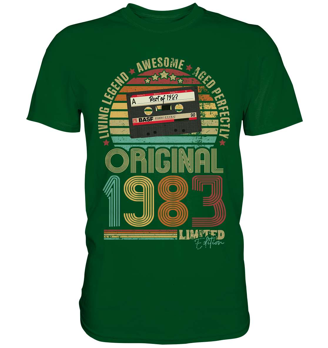 1983 Birthday - Retro Style - Music Cassette - Best Of 1983 - Limited Edition T-Shirt - Premium Shirt