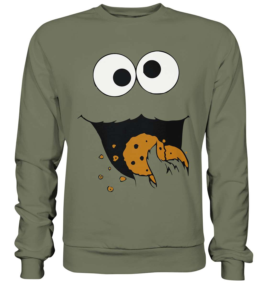 Cookie Monster - Funny Monster With Cookie Crumbs - Premium Sweatshirt