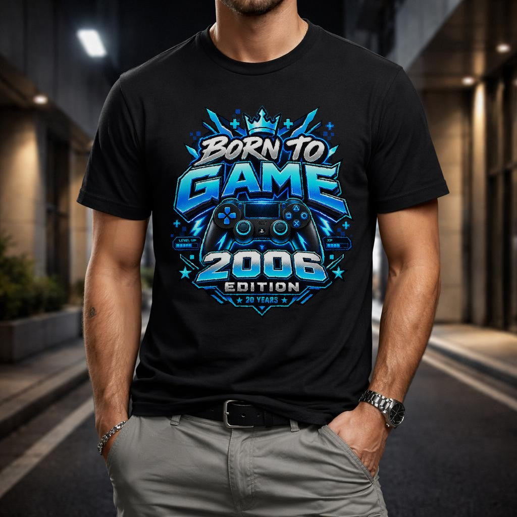 Born to Game 2006 Edition T-Shirt Herren – Gamer Shirt Geburtstag