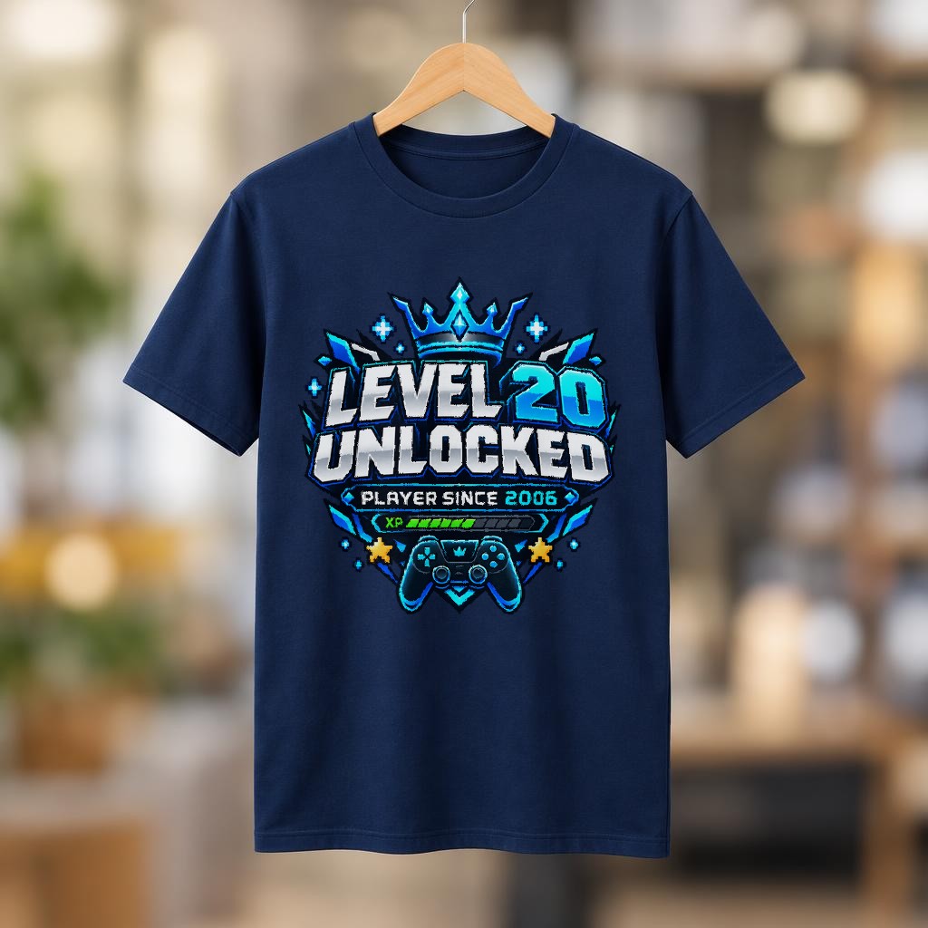 Level 20 Unlocked Gamer T-Shirt Herren – Player Since 2006 Geschenk