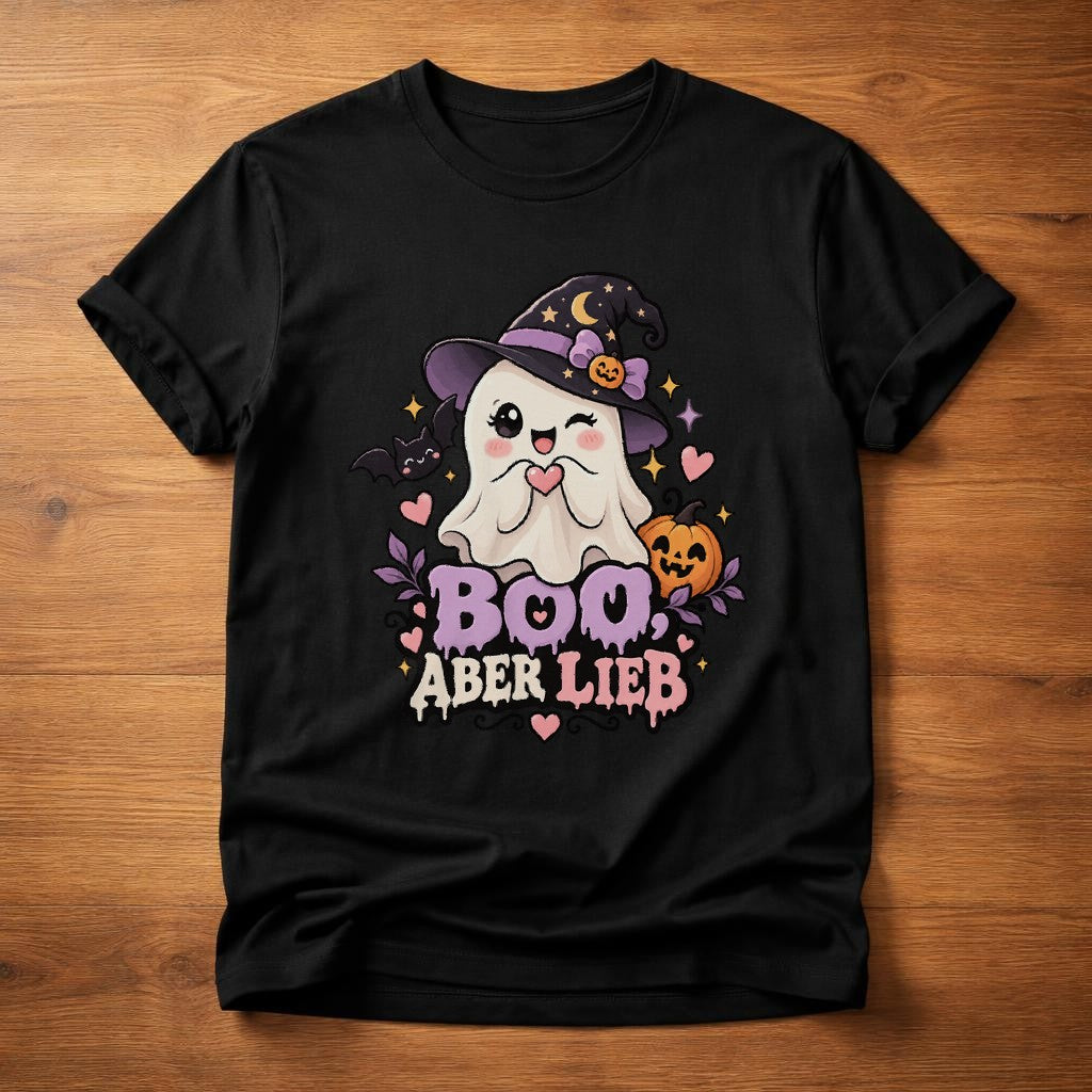 Boo, aber lieb Halloween T-Shirt Herren mit süßem Geister-Motiv