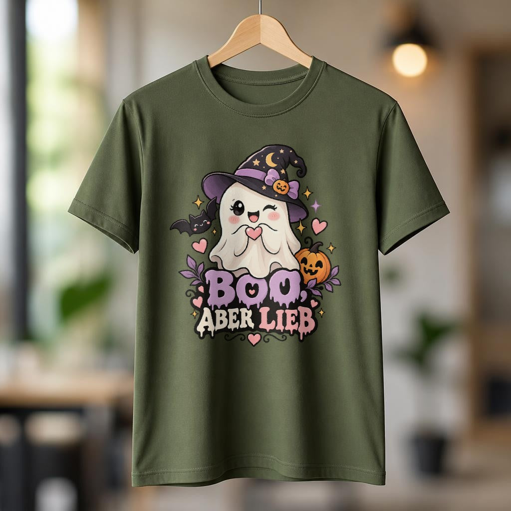 Boo, aber lieb Halloween T-Shirt Herren mit süßem Geister-Motiv
