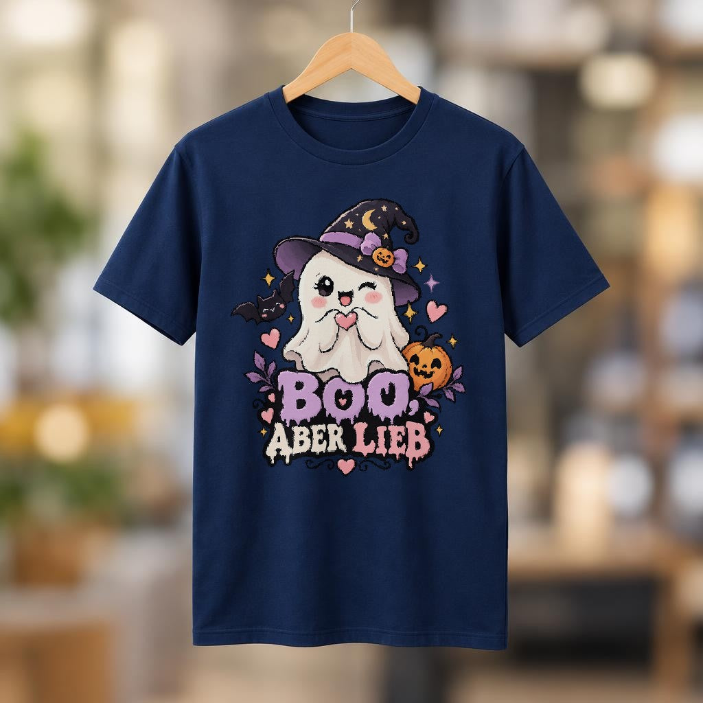 Boo, aber lieb Halloween T-Shirt Herren mit süßem Geister-Motiv