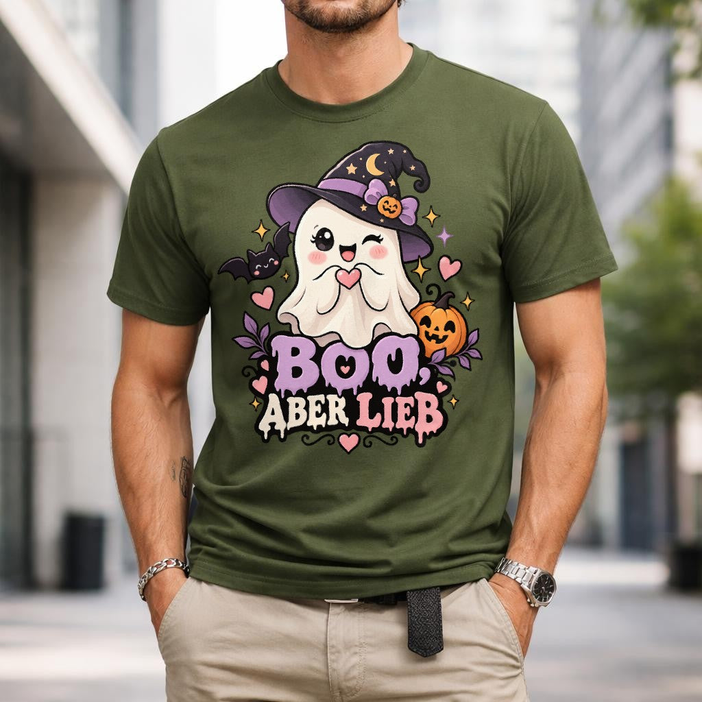 Boo, aber lieb Halloween T-Shirt Herren mit süßem Geister-Motiv