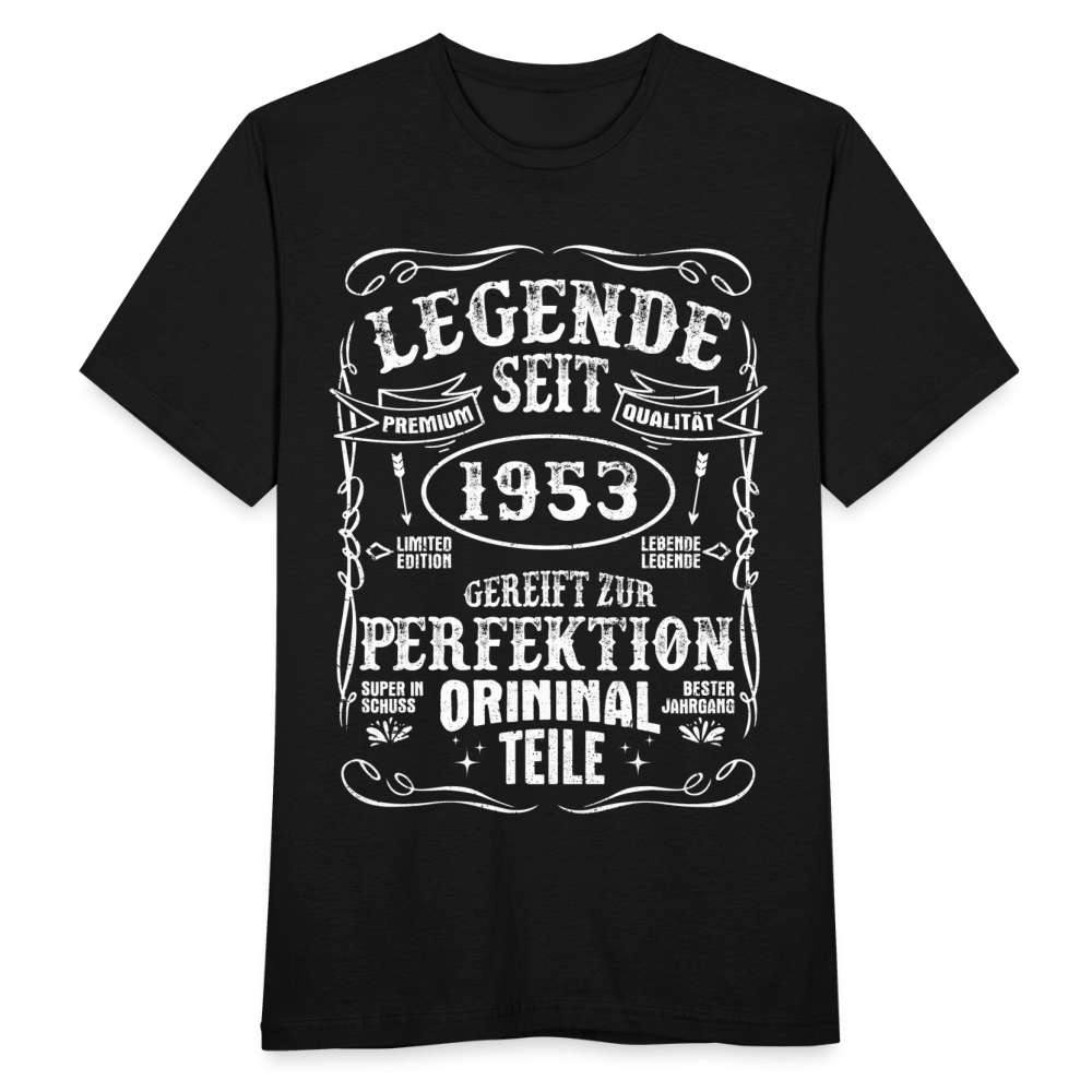 70. Geburtstag Vintage Style Legende Seit 1953 Geschenk T-Shirt - Schwarz