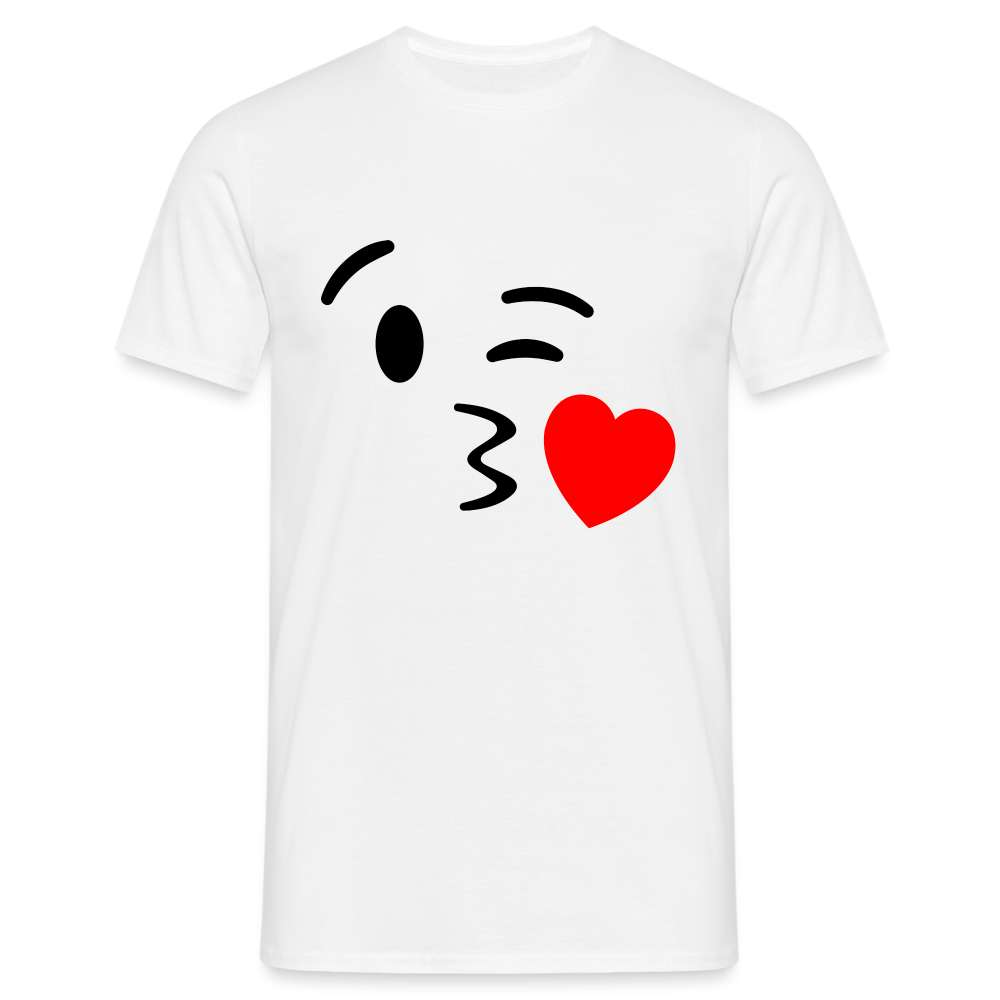 Küss Smiley - Kuss Emoji Shirt - weiß