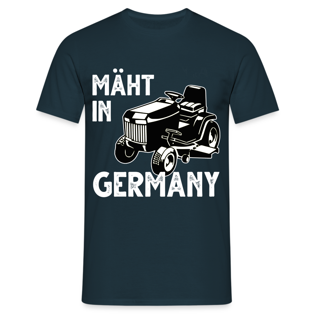 Gärtner Gartenfreunde Rasentraktor Mäht in Germany Lustiges T-Shirt - Navy