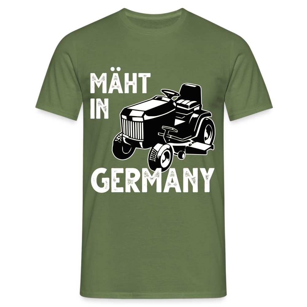 Gärtner Gartenfreunde Rasentraktor Mäht in Germany Lustiges T-Shirt - Militärgrün