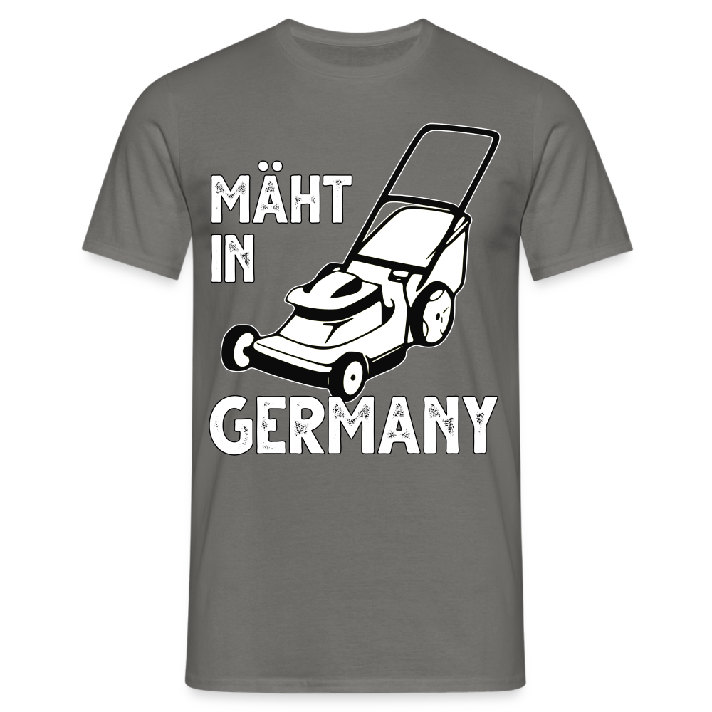 Gärtner Gartenfreunde Rasenmäher Mäht in Germany Lustiges T-Shirt - Graphit