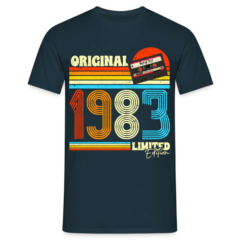 40. Geburtstag Retro Musik Kassette Limited Edition Geschenk T-Shirt - Navy