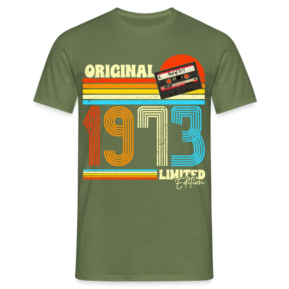 40. Geburtstag Retro Musik Kassette 1973 Limited Edition Geschenk T-Shirt - Militärgrün