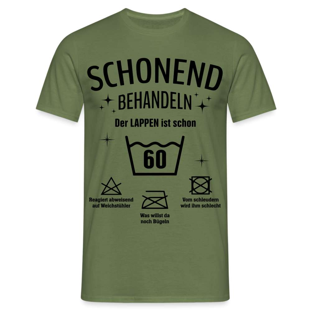 60. Geburtstag Schonend behandeln der Lappen ist schon 60 Geschenk Shirt - Militärgrün