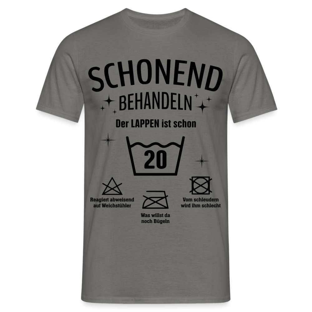 20. Geburtstag Schonend behandeln der Lappen ist schon 20 Geschenk Shirt - Graphit