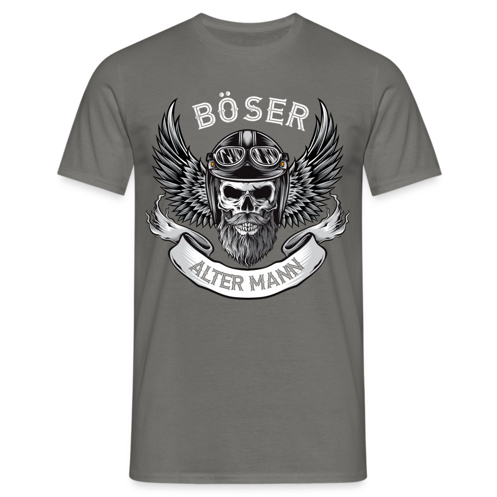 Biker Motorrad Totenkopf Böser Alter Mann T-Shirt - Graphit