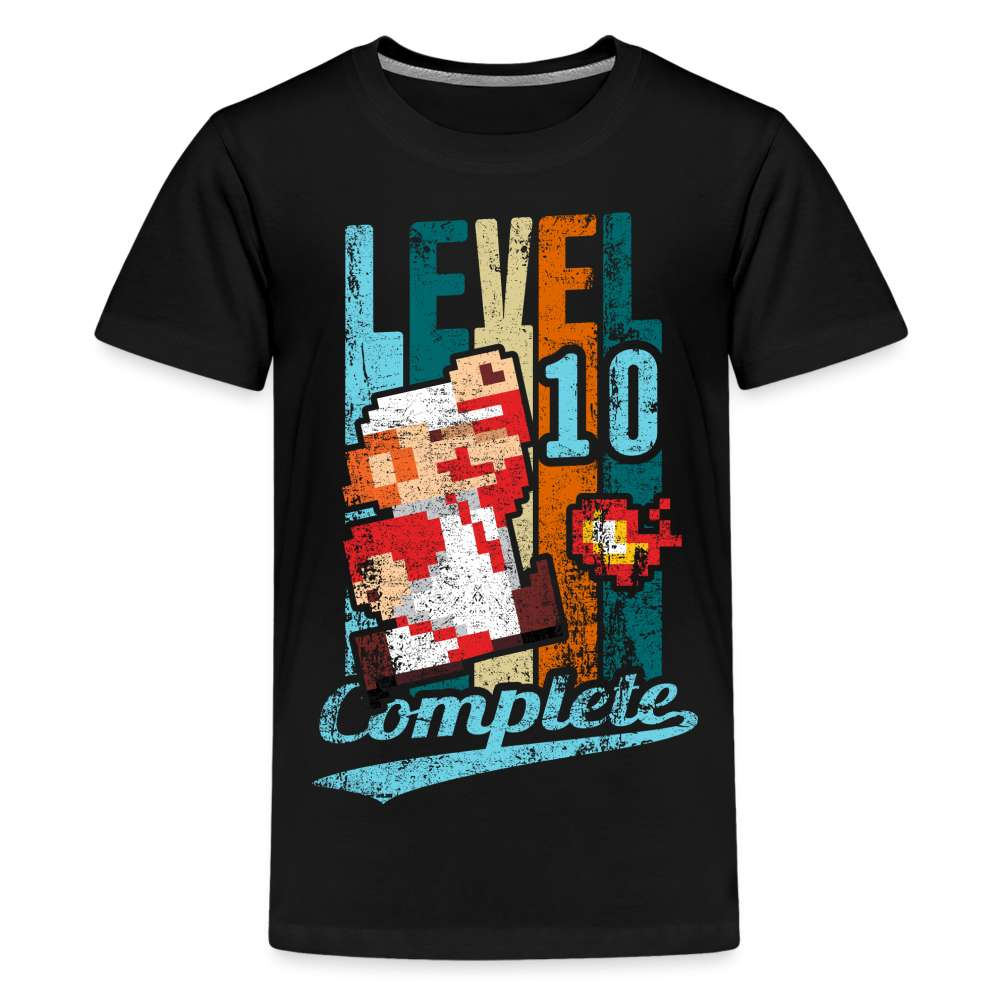 10. Geburtstag Retro Gamer Style Level 10 Complete Geschenk Kinder T-Shirt - Schwarz