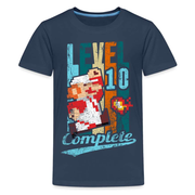 10. Geburtstag Retro Gamer Style Level 10 Complete Geschenk Kinder T-Shirt - Navy