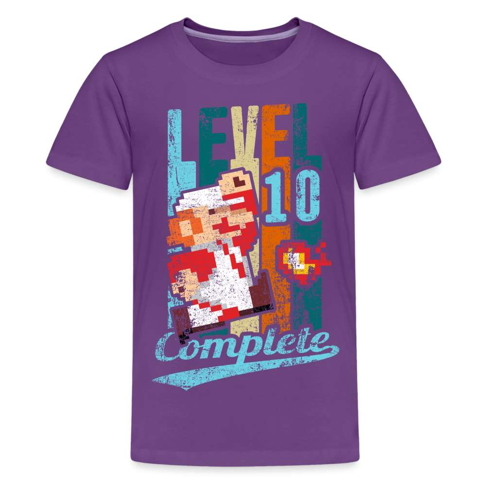 10. Geburtstag Retro Gamer Style Level 10 Complete Geschenk Kinder T-Shirt - Lila