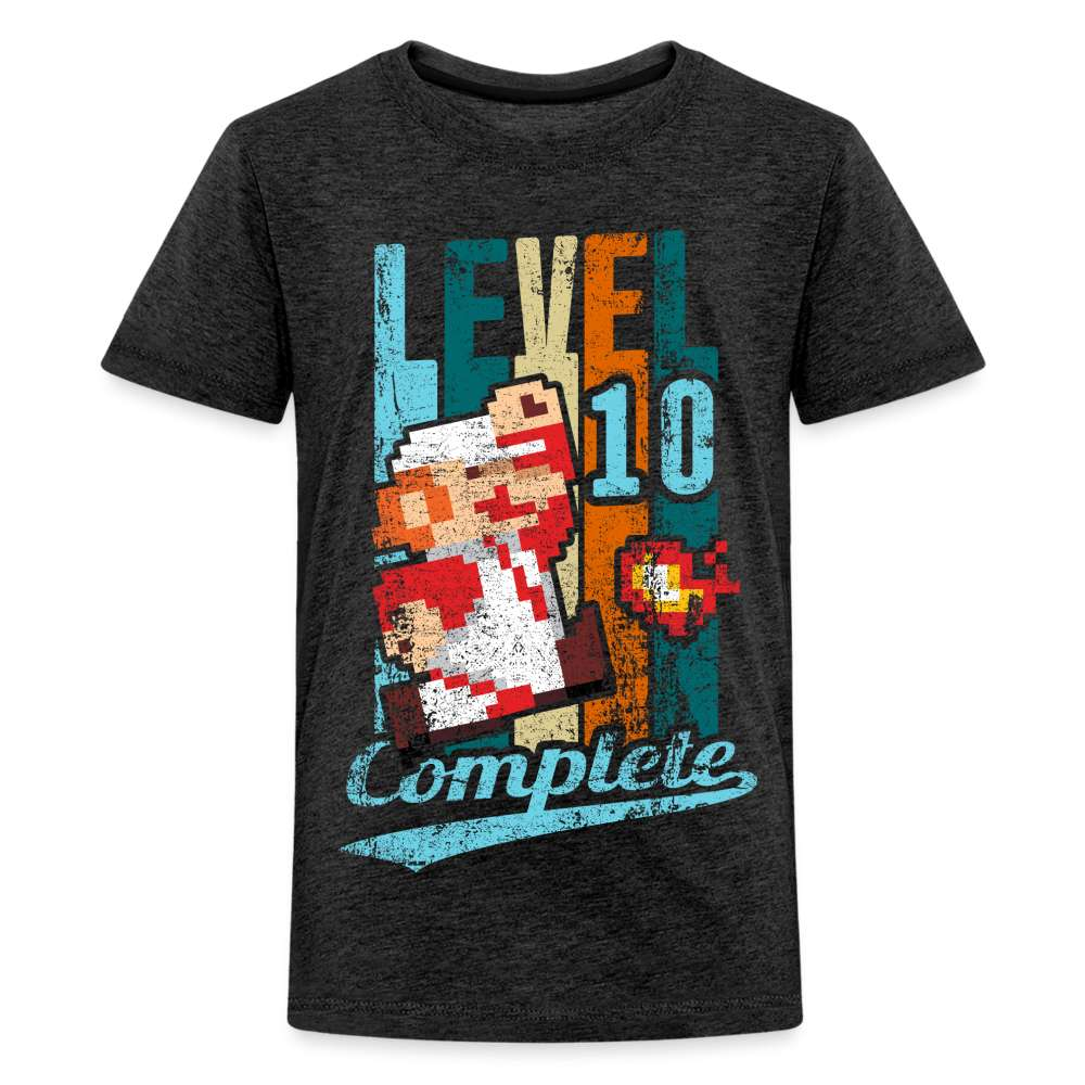10. Geburtstag Retro Gamer Style Level 10 Complete Geschenk Kinder T-Shirt - Anthrazit