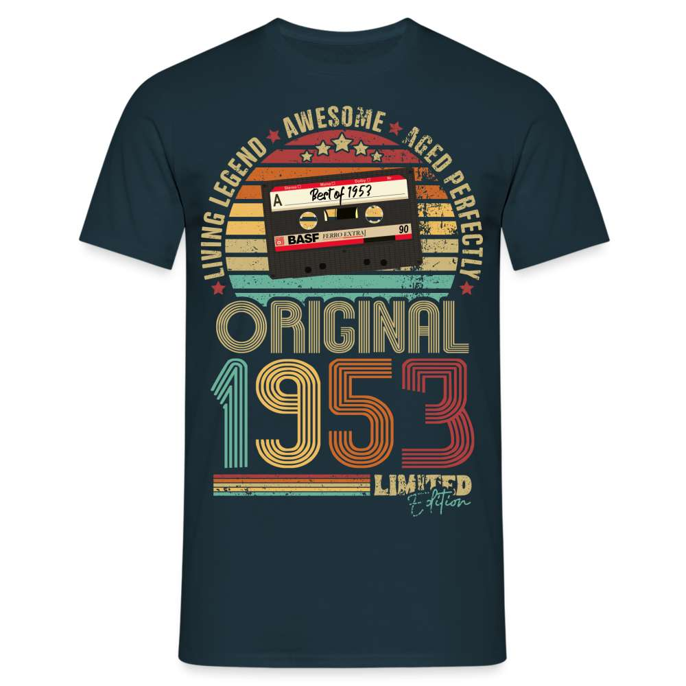 1953 Geburtstag - Retro Style - Musik Kassette - Best Of 1953 - Limited Edition T-Shirt - Navy