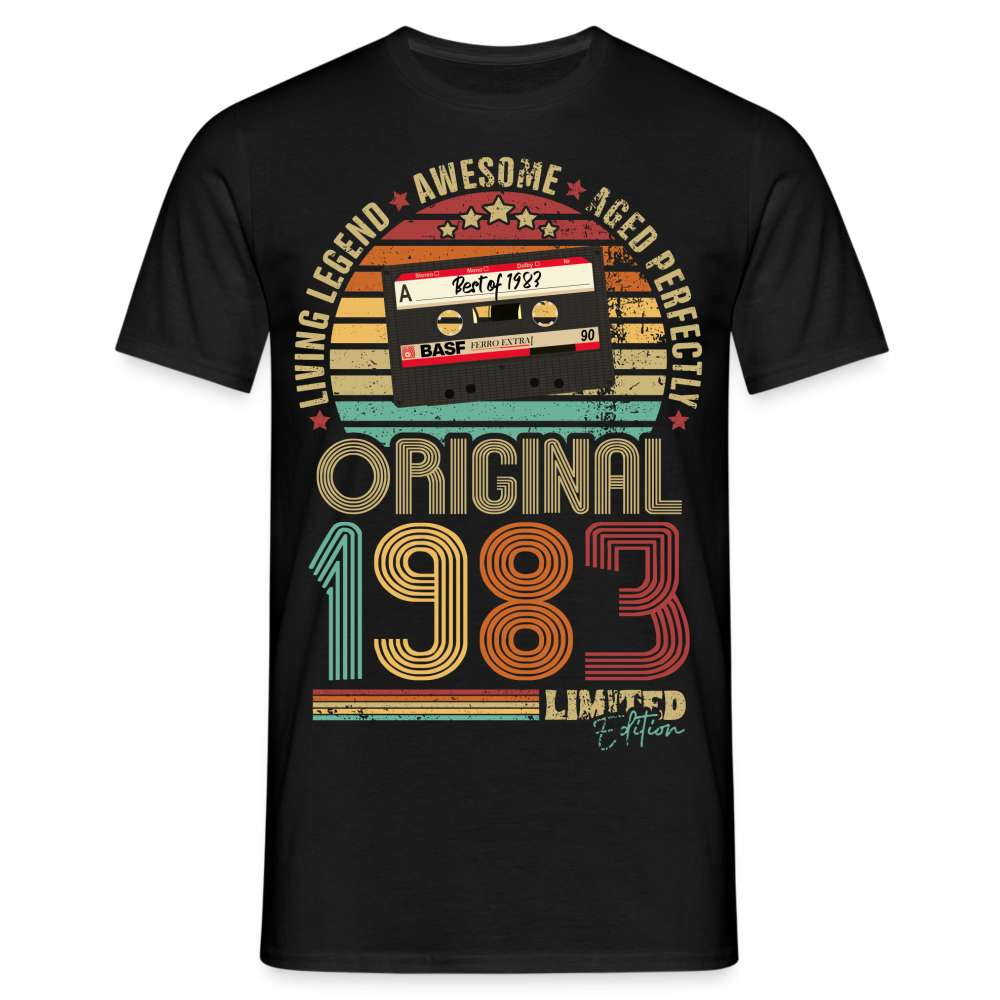 1983 Geburtstag - Retro Style - Musik Kassette - Best Of 1983 - Limited Edition T-Shirt - Schwarz