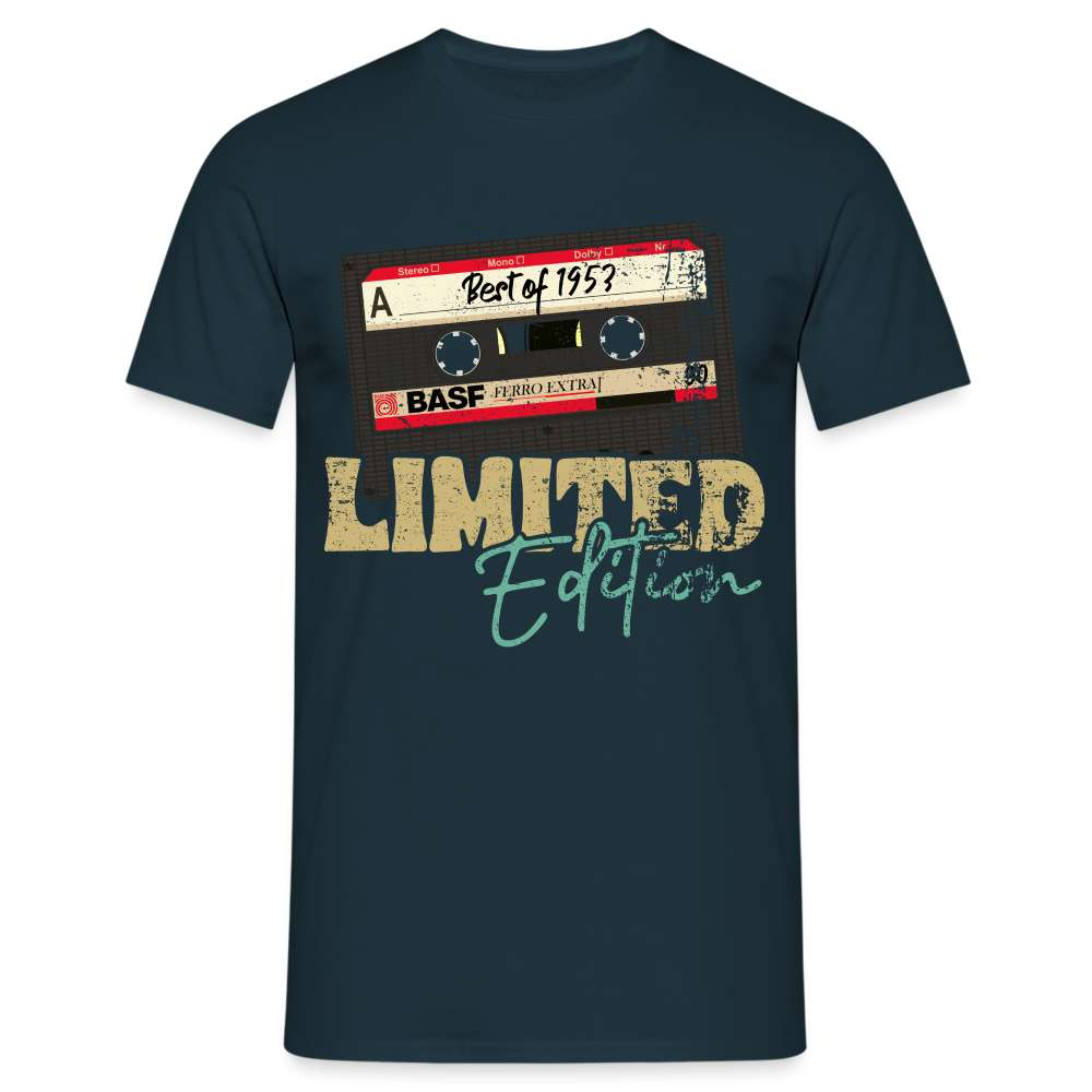 70. Geburtstag Geboren 1953 Retro Kassette Geschenk T-Shirt - Navy