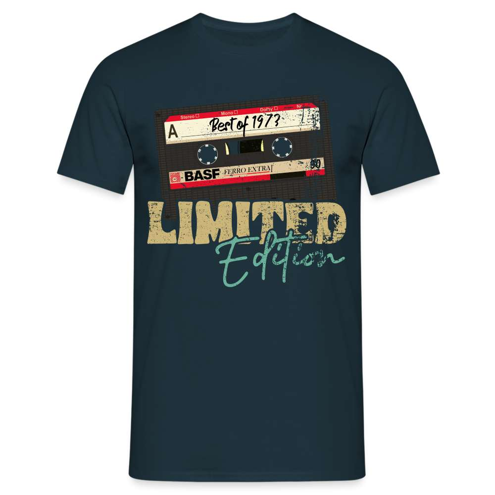 50. Geburtstag Geboren 1973 Retro Kassette Geschenk T-Shirt - Navy